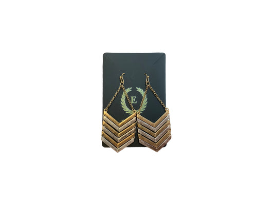 Chevron Metal Drop Earrings