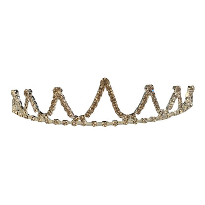 Children’s Rhinestone Crown with gold zigzag design, sparkling rhinestones; available in child sizes.
