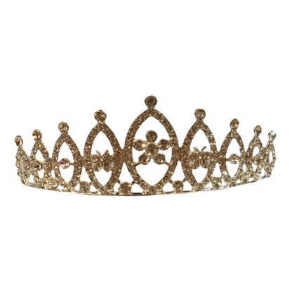 Children’s Rhinestone Crown with floral, oval openwork and gemstones. Available sizes: S, M, L.