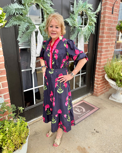 Louise Floral Midi Dress