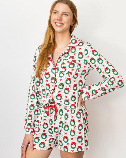 Clara Wreath Long Sleeve Button Up
