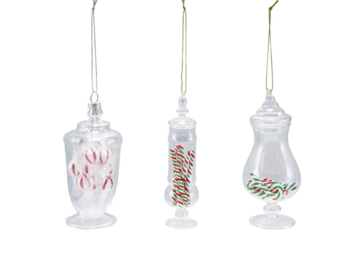 Glass Candy Jar Ornament