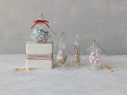 Glass Candy Jar Ornament
