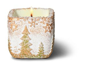 Toasted Walnut Praline Candle in White Christmas Tree Pot