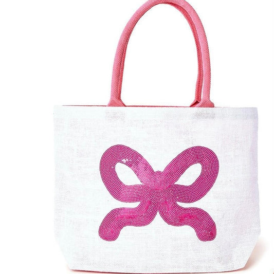 Sequin Bow Tote Bag