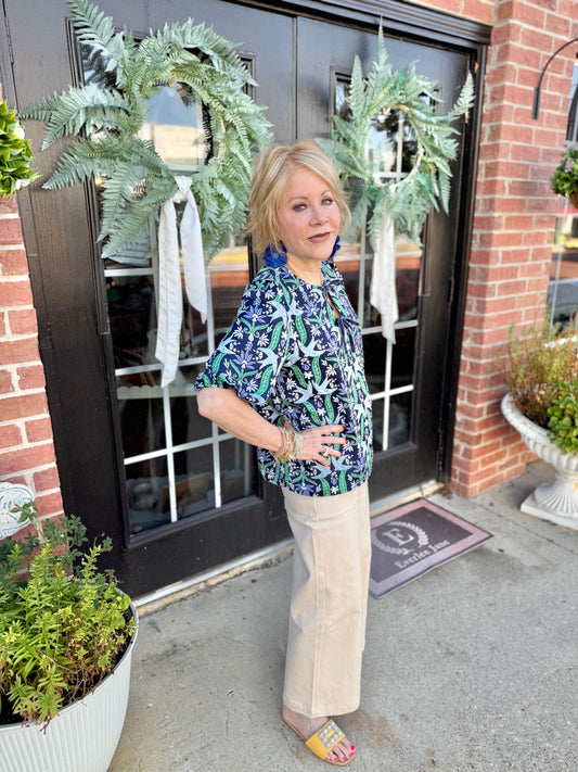 Ren Gossamer Wings Navy Top