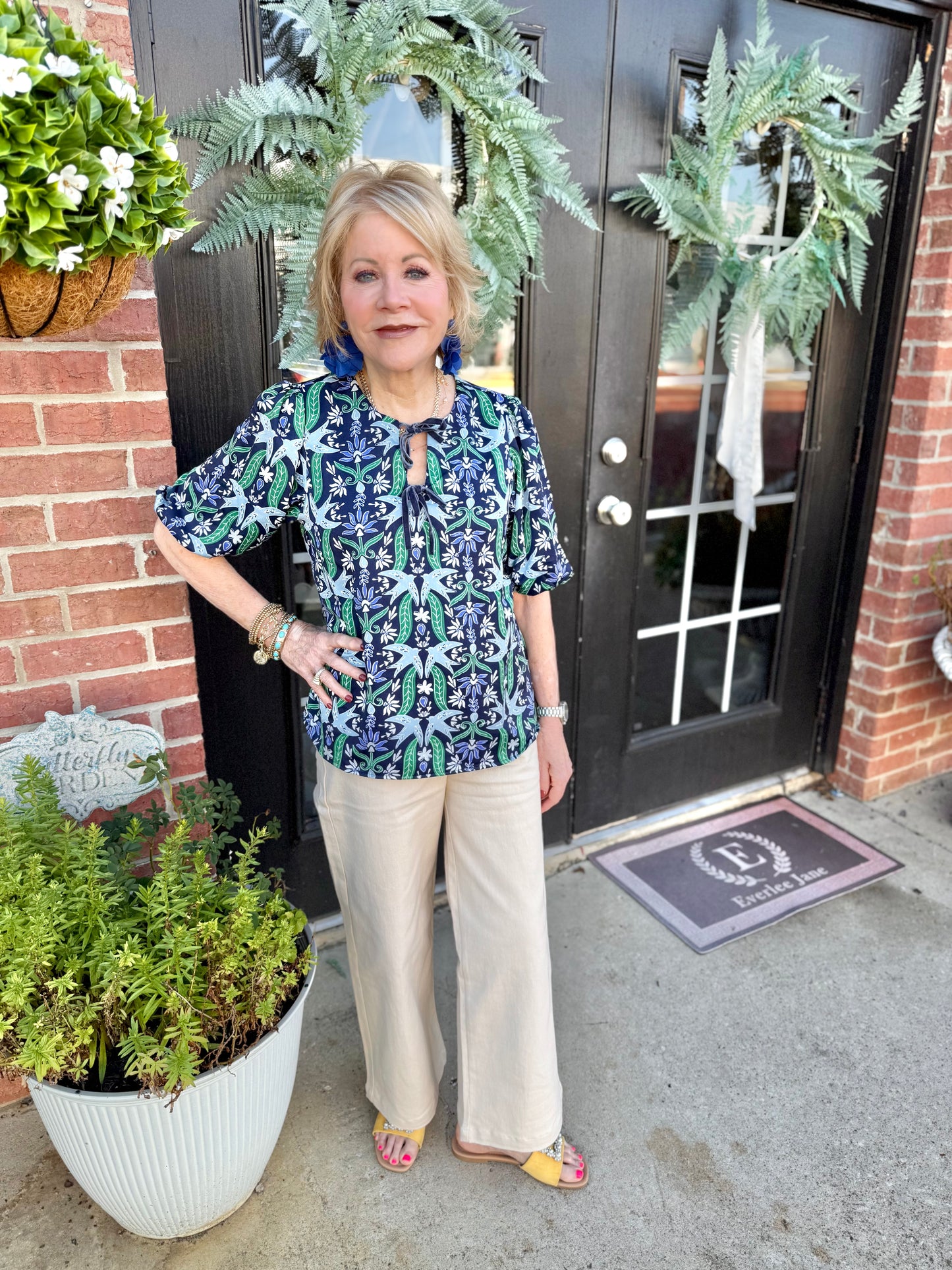Ren Gossamer Wings Navy Top