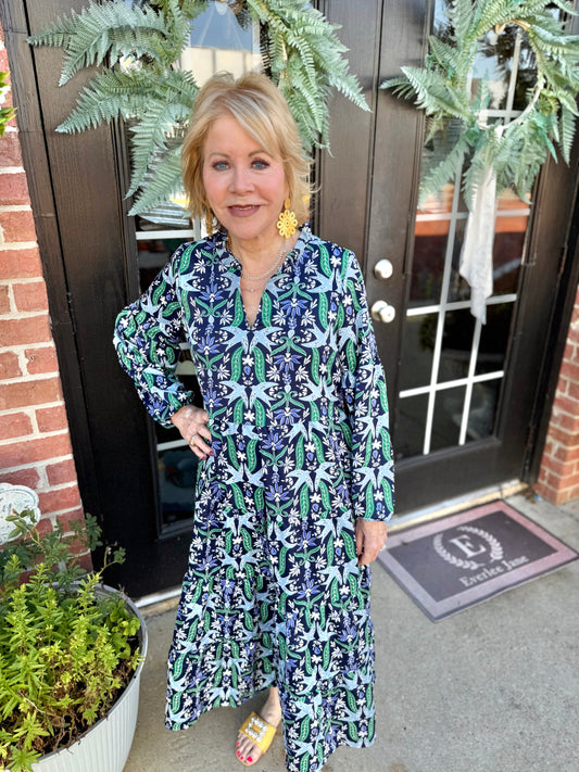 Christina Gossamer Wings Navy Dress