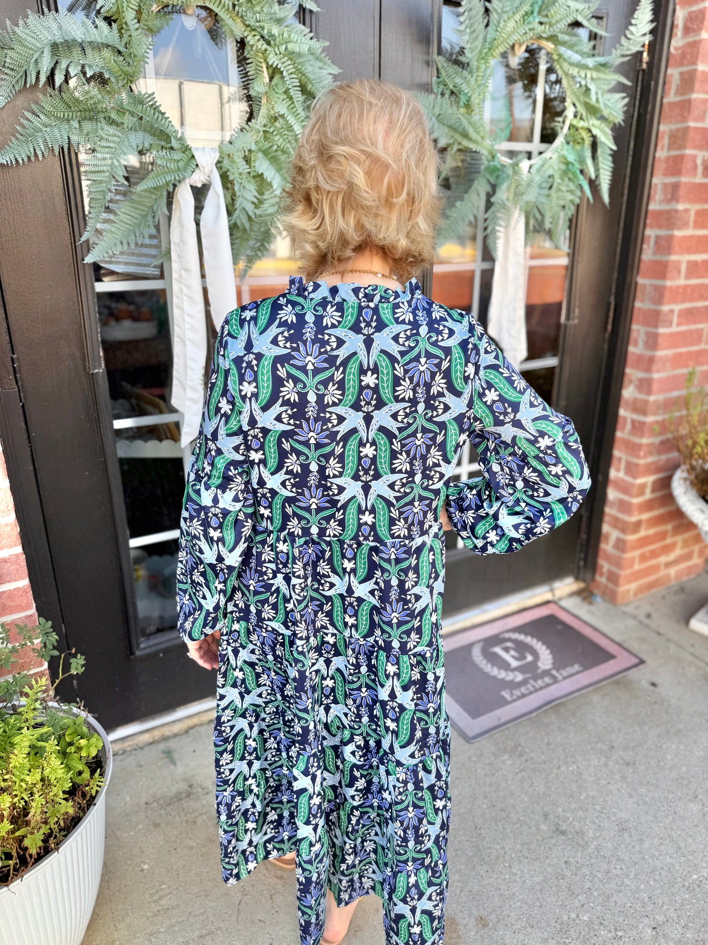 Christina Gossamer Wings Navy Dress