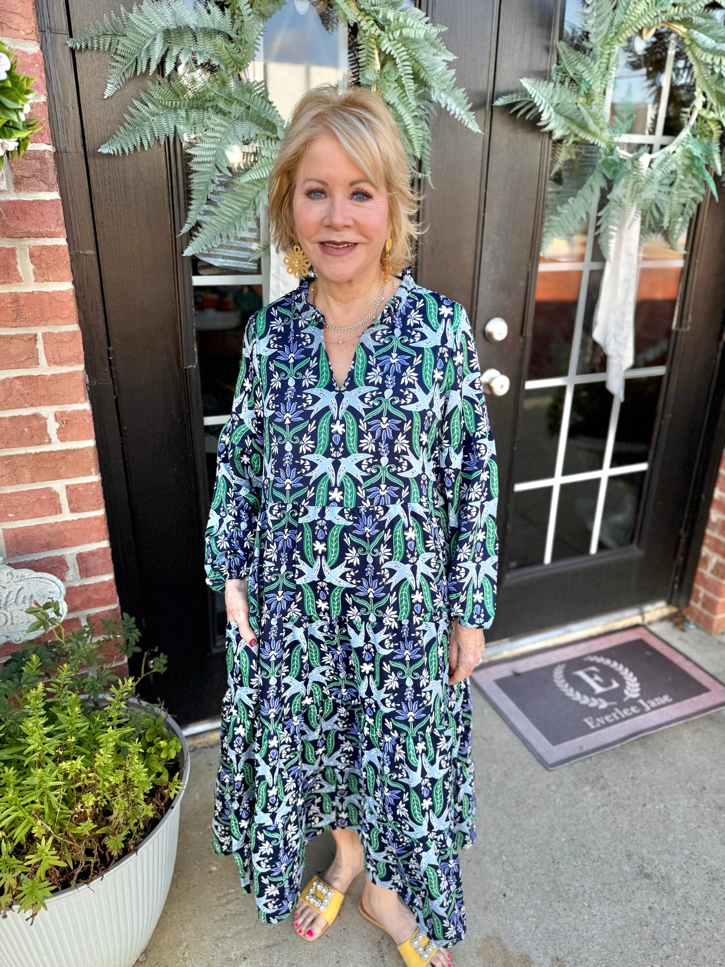 Christina Gossamer Wings Navy Dress