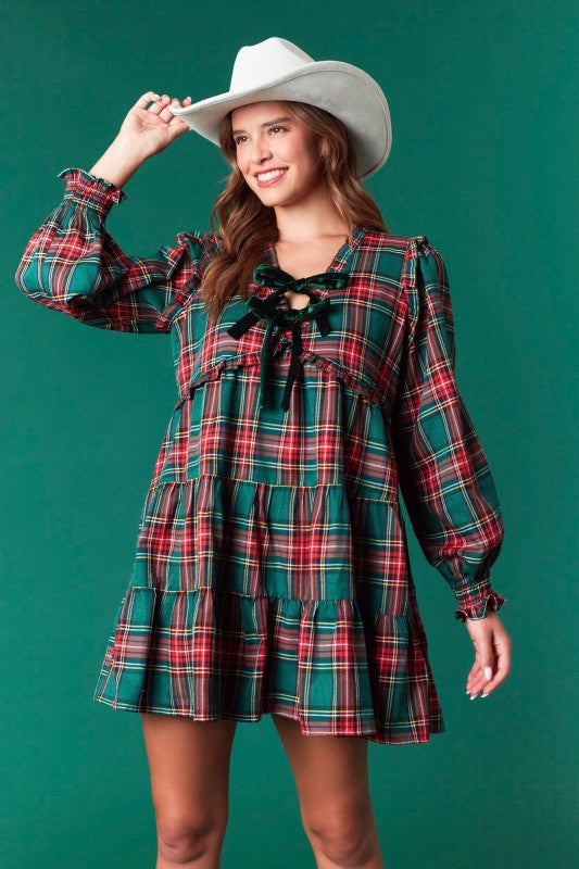 Heidi Hunter Green Plaid Dress