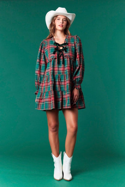 Heidi Hunter Green Plaid Dress