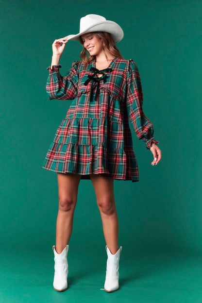 Heidi Hunter Green Plaid Dress