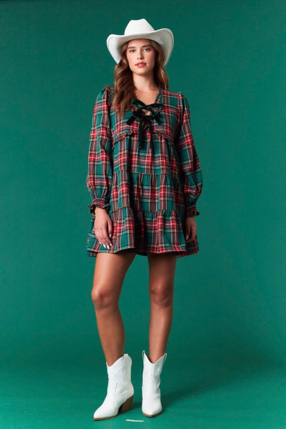 Heidi Hunter Green Plaid Dress