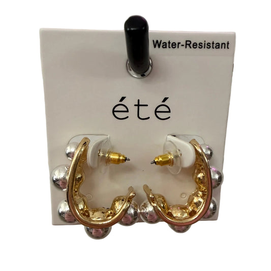 Water Resistant Gold and Silver Two-Tone Hoop Earrings