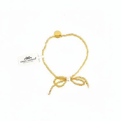Gold Beaded Bracelets with accent beads and Simply Southern tag. Chic design. Available sizes: S, M, L.