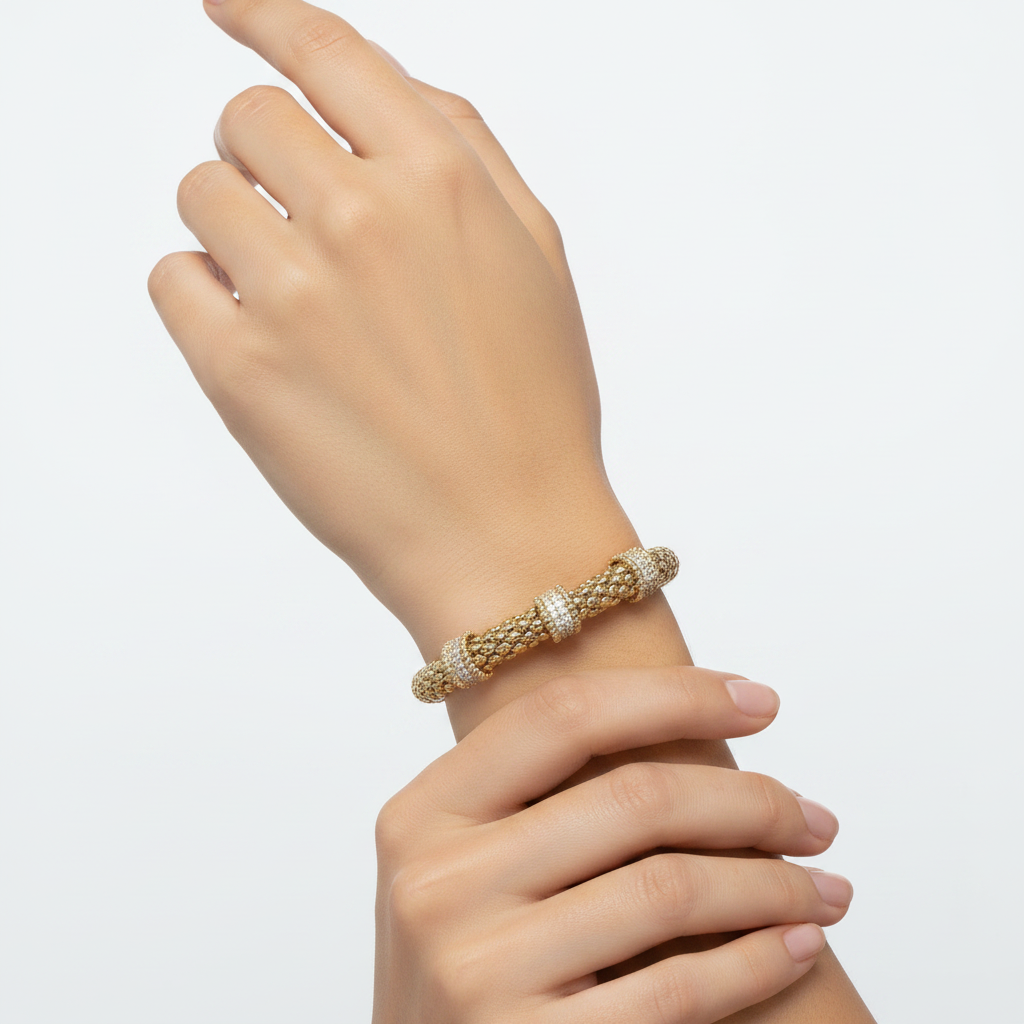 Stainless Steel Gold Dipped Cuff Bracelet. Available sizes: S, M, L.