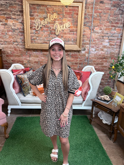 Animal Print Collared Dress