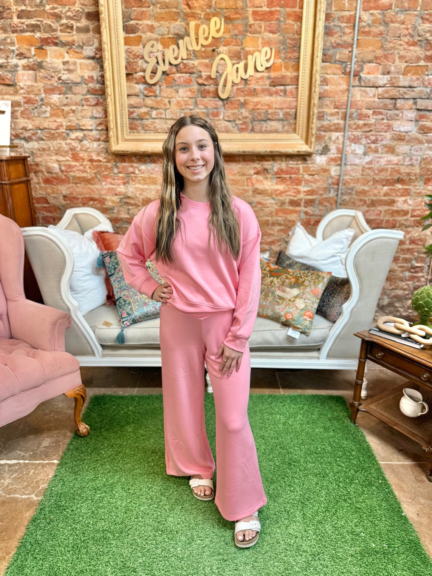 Petal Pink Criss Cross Lounge Pants