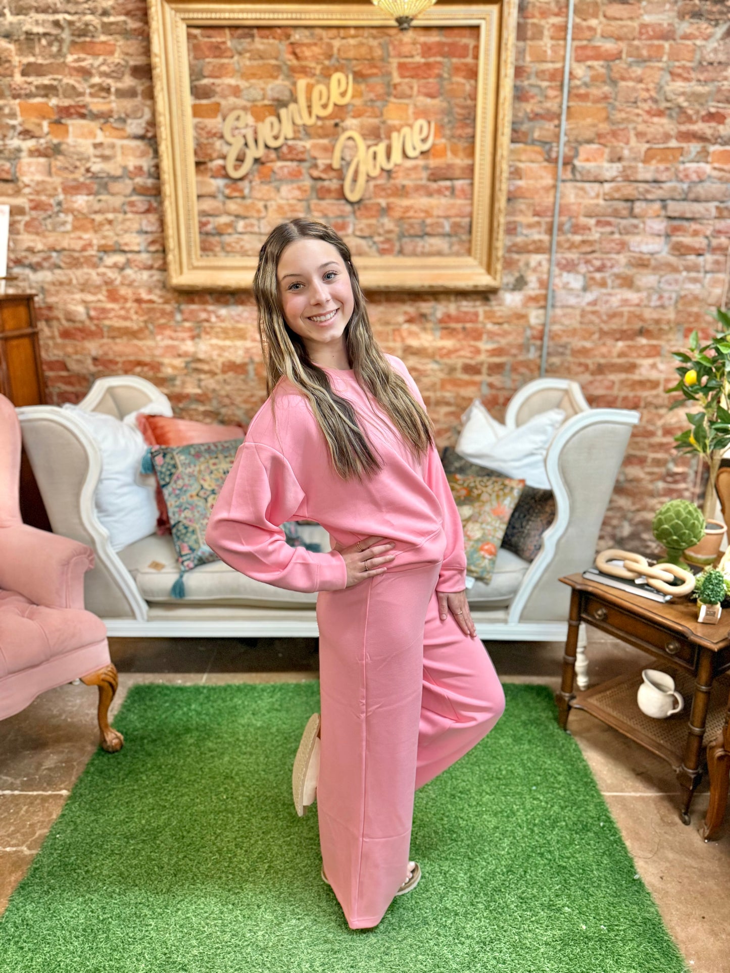 Petal Pink Pullover Crewneck Sweatshirt