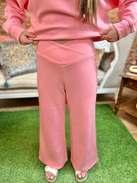 Petal Pink Criss Cross Lounge Pants