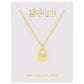 Gold small chain necklace with twist detail lock pendant