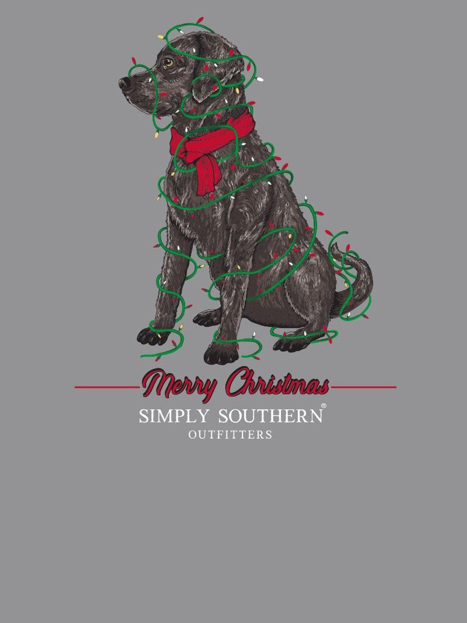 Long Sleeve Merry Christmas Lab Charcoal Heather Shirt