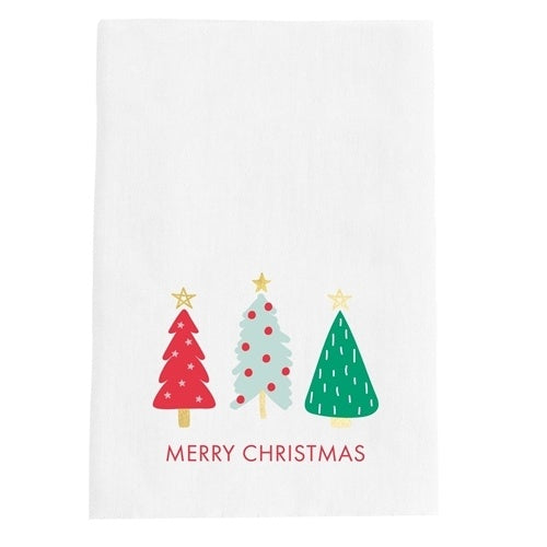 Tea Towel Merry Christmas Tree Trio