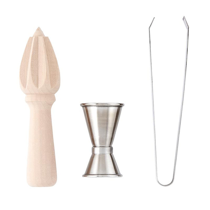 The Margarita Book Box - Salt Lime Tequila Margarita includes a wooden reamer, stainless steel jigger, and metal ice tongs. Size: One size.