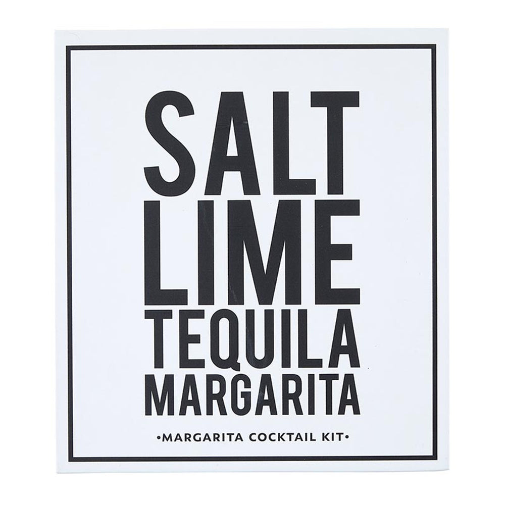 White square sign with bold black "SALT LIME TEQUILA MARGARITA" and "Margarita Cocktail Kit" text. Size: 7"x7".