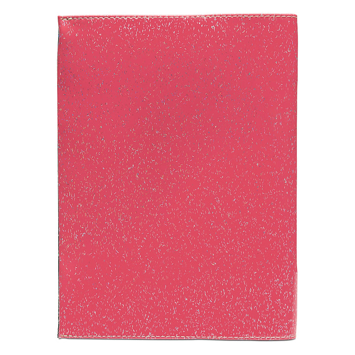 A closed Consuela Notebook, Bae, featuring a plain red cover with a visible seam along the top and left edge. Available in small and medium sizes.