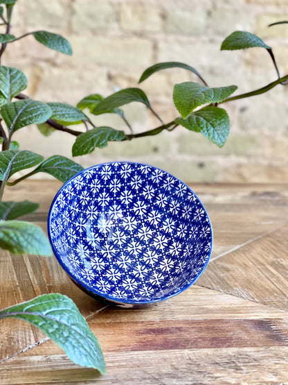 Blue and white porcelain Classic Collection Tidbit Bowl. Available in small (5"), medium (7"), and large (9") sizes.