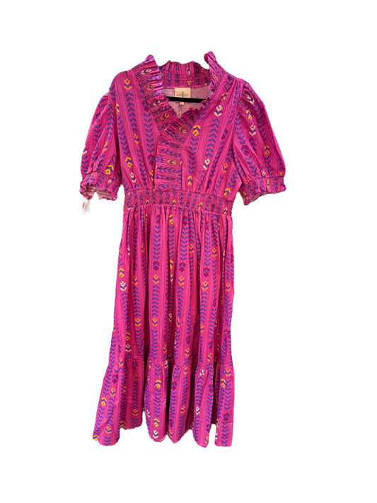 Magenta Garden Midi Dress