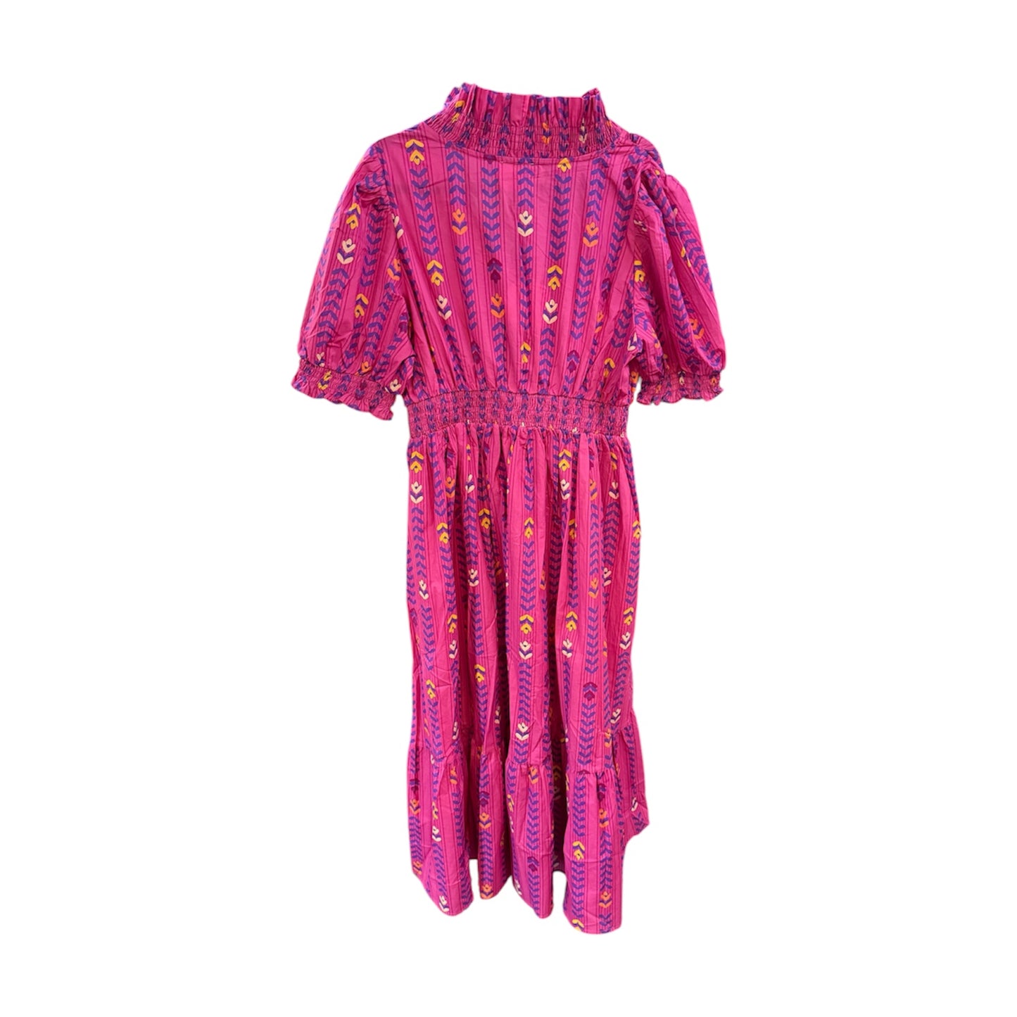Magenta Garden Midi Dress