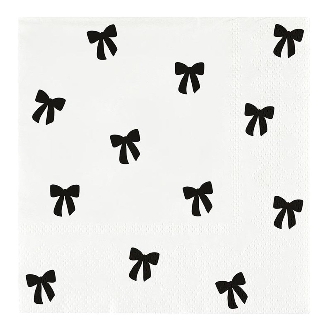 Ceramic Napkin Tray + Napkins Set: Features white napkins with black bow tie pattern. Available sizes: Standard.