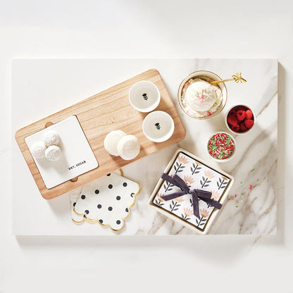Ceramic Napkin Tray + Napkins Set: Elegant, functional tray with coordinating napkins. Sizes available: Standard.