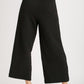 Square Jacquard Wide Fit Pants with Pleats & Elastic Waistband. Sizes: S, M, L, XL.