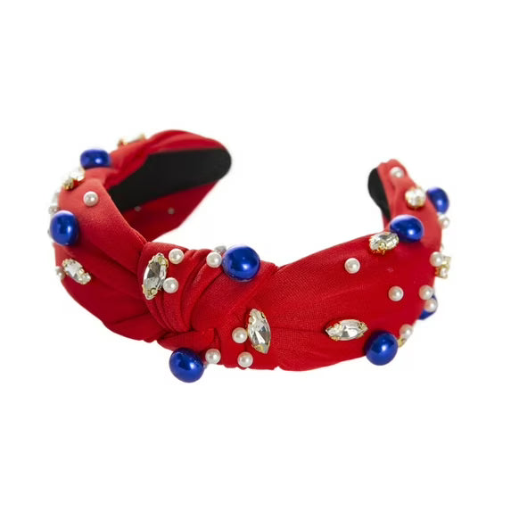 Patriotic Pearl & Rhinestone Headbands