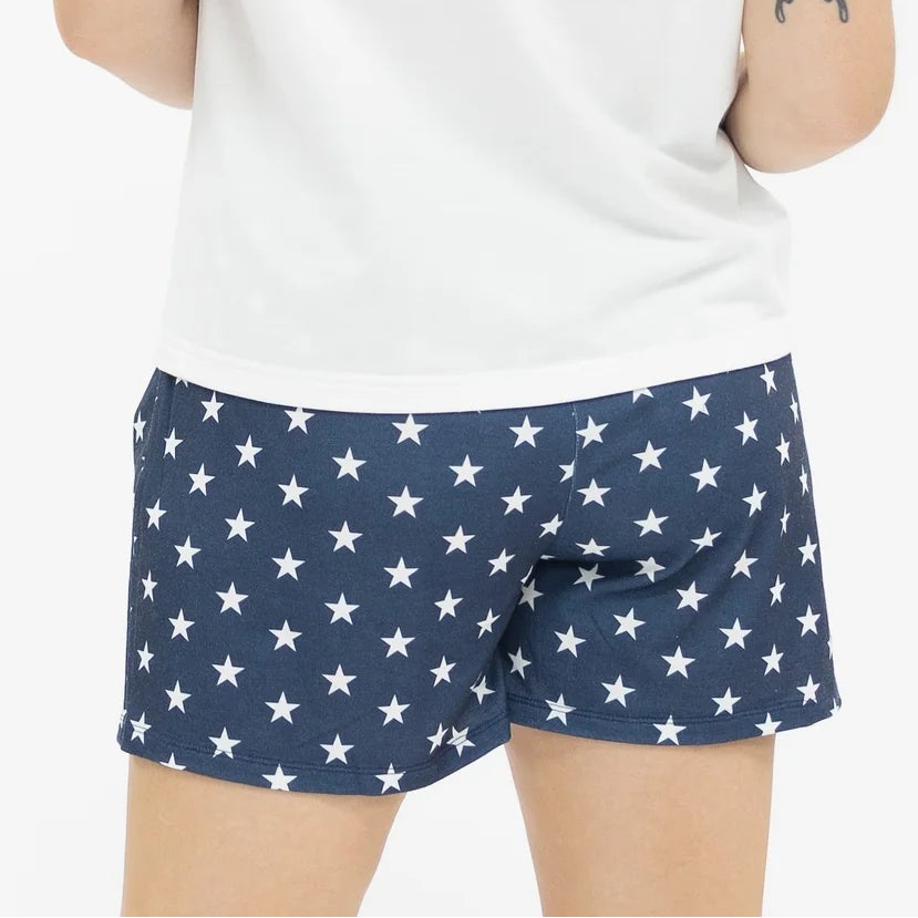 Navy and White Star Shorts
