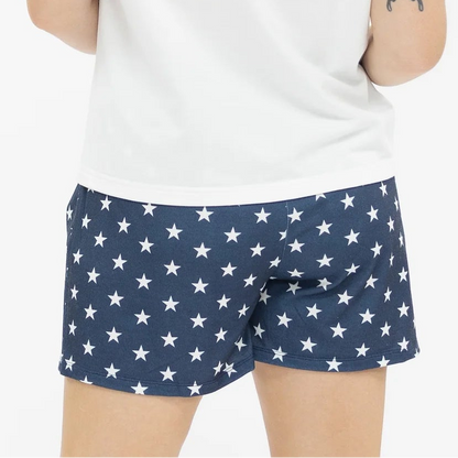 Navy and White Star Shorts