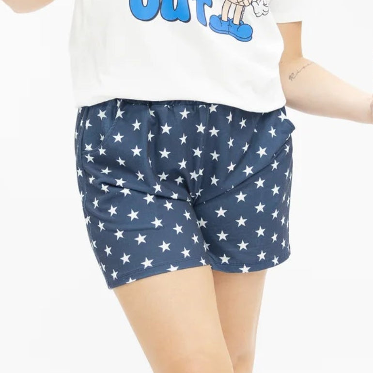 Navy and White Star Shorts
