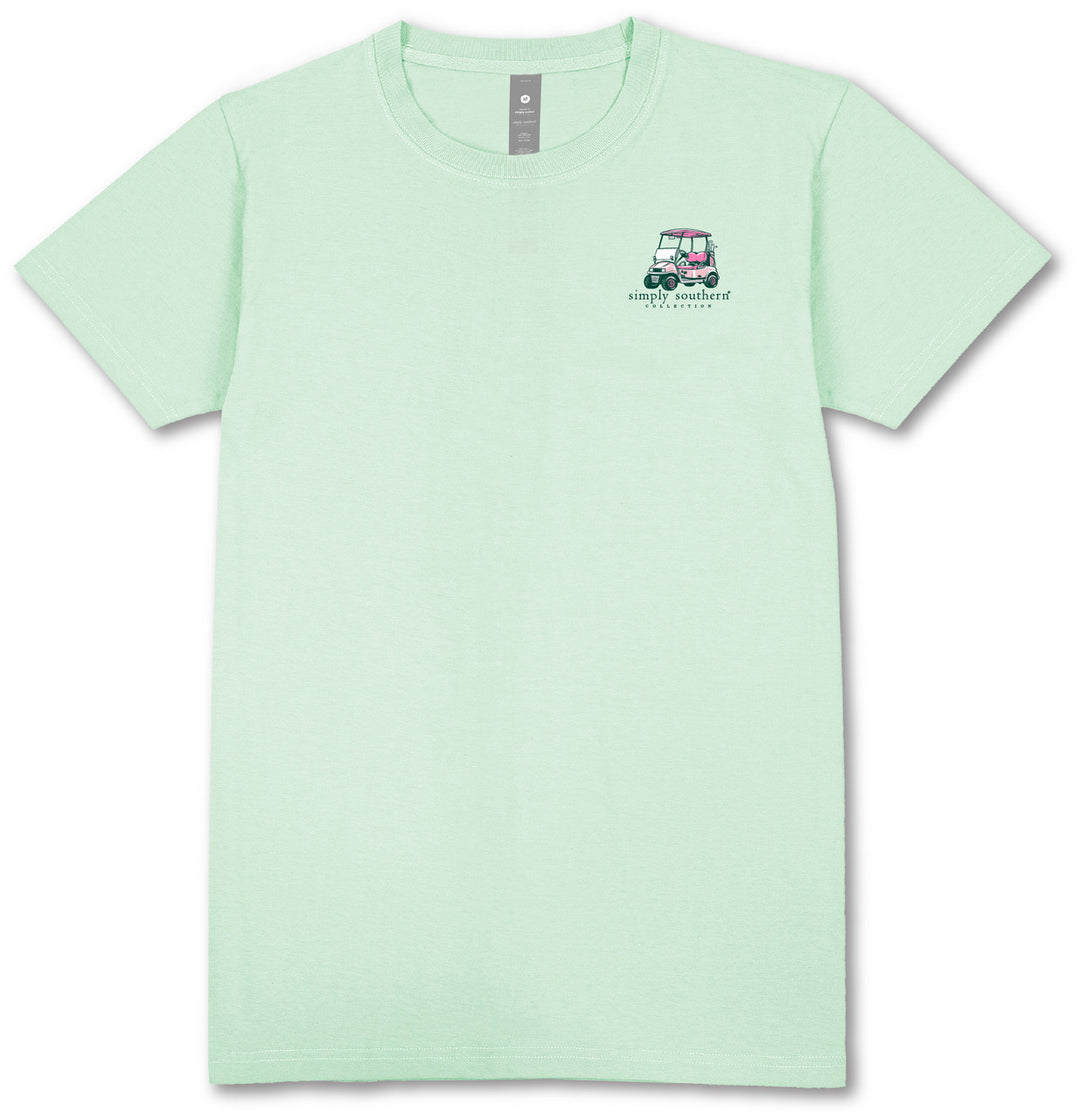 Mint green short-sleeve tee with small cacti graphic on chest. Available in sizes XS-XL.