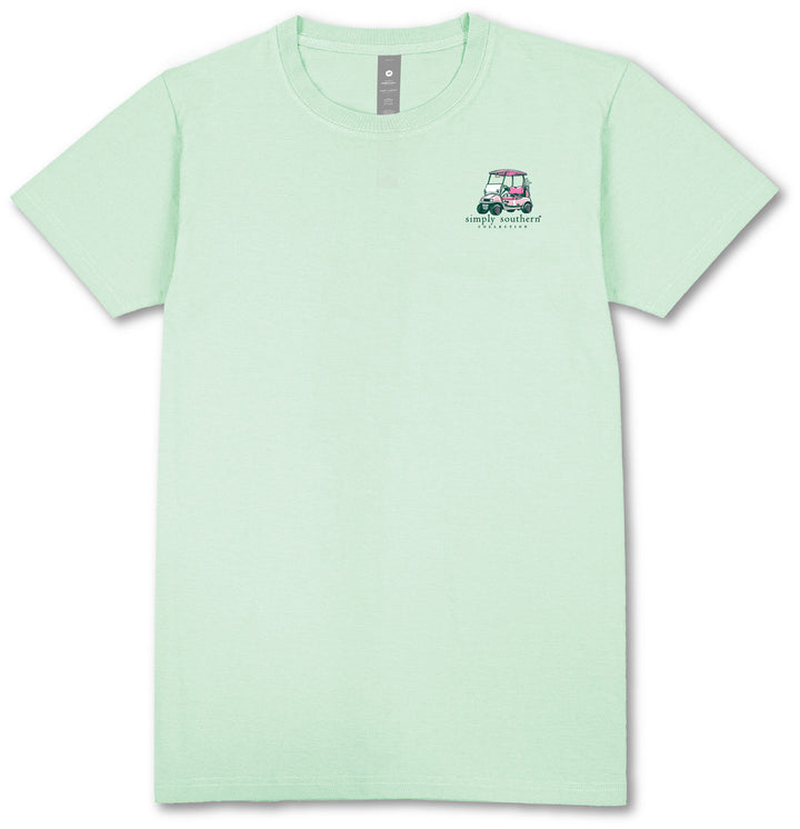 Mint green short-sleeve tee with small cacti graphic on chest. Available in sizes XS-XL.