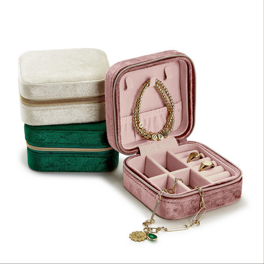 Keep it Safe Plush Velvet Multi Compartment Jewelry Box