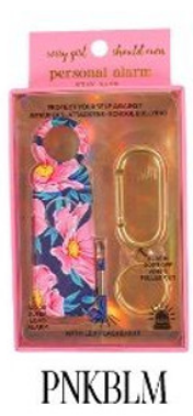 The Simply Southern Personal Alarm set in bright floral design features an extra keyring attachment for added safety. Model: PNKBLM. Size: N/A.