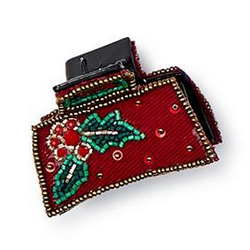 Yuletide Beadacious Hand Beaded Claw Clips