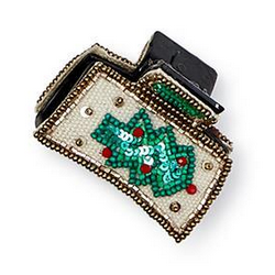 Yuletide Beadacious Hand Beaded Claw Clips