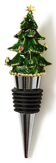 Jeweled Christmas Tree Bottle Stopper in Gift Box