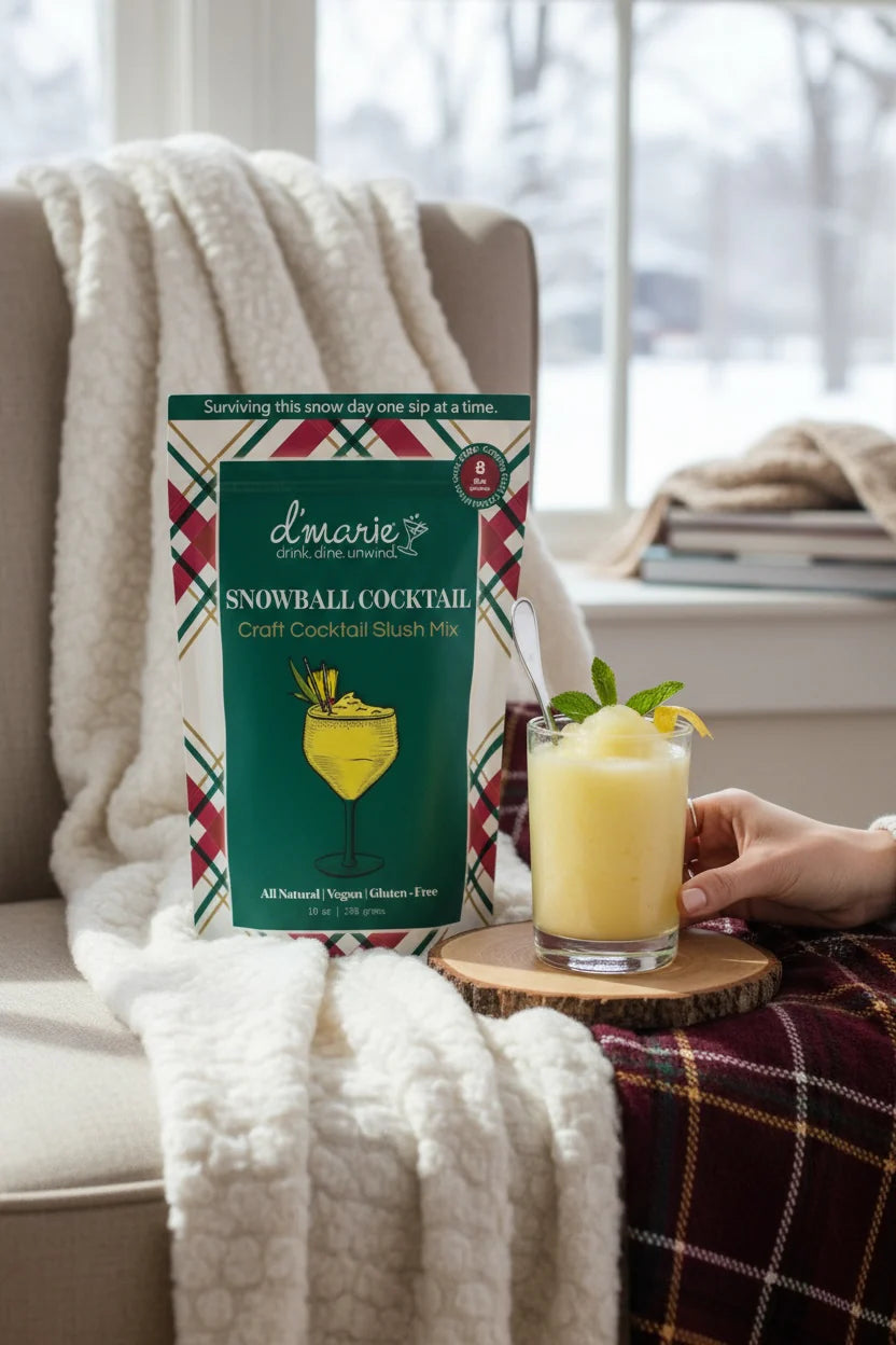 10 oz. pouch of d’marie Snowball Cocktail Drink Mix.