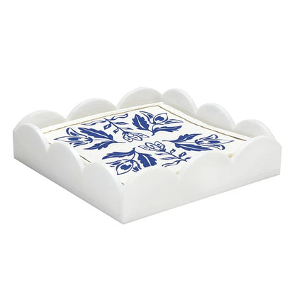 Acrylic cocktail napkin tray, available in 6-inch and 8-inch sizes.